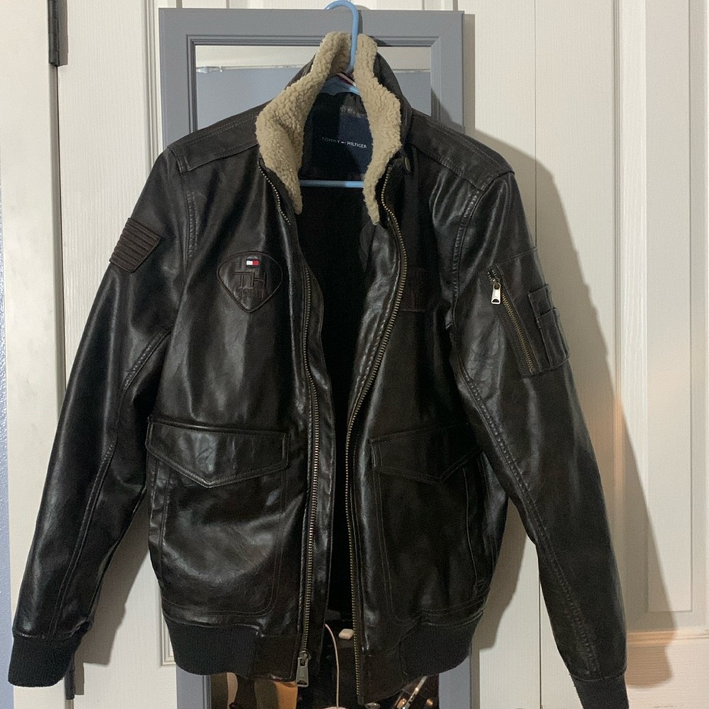 Tommy Hilfiger Leather Bomber Jacket